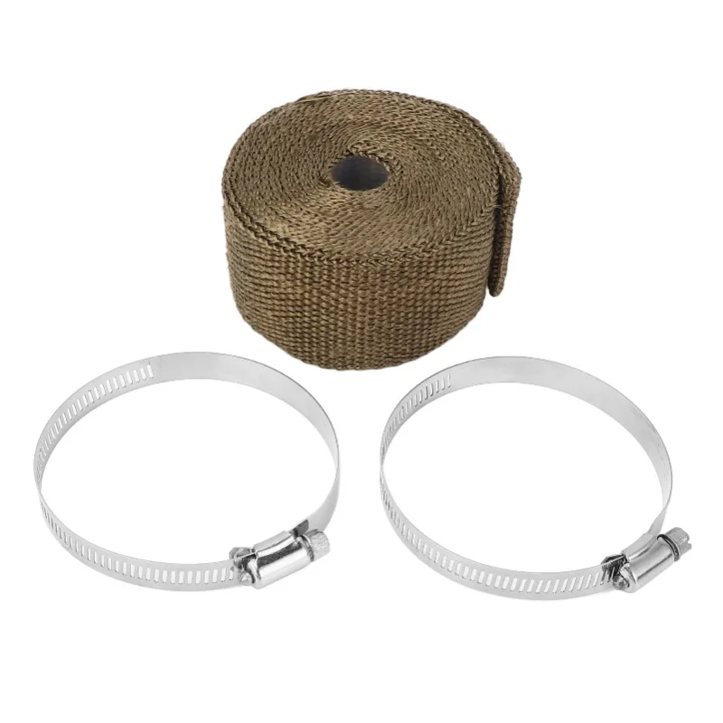

Tent Stove Fireproof Tape 5m Long Insulation Fireproof Pipe Wrap Anti Scalding Stove Flue Protector With 2pcs Adjustable Clamps