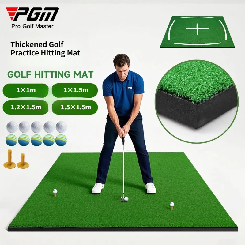 PGM Portable Golf Hitting Mat, Durable Golf Practice Turf Mat, Training Hitting Pad for Indoor Swing and Chipping Drills