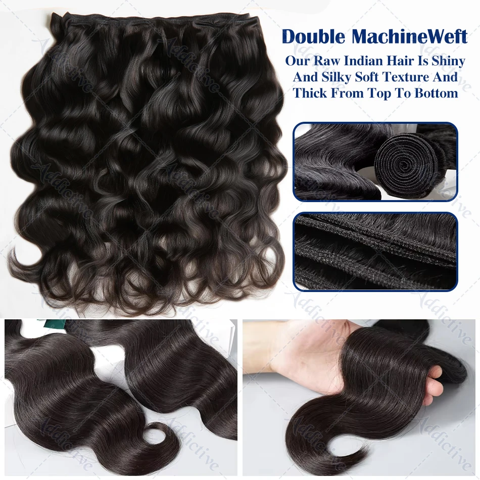 Addictive 30 40 Inch Body Wave Human Hair Bundles Remy Hair Water Wavy Bundles Weaves Doule Drawn Wholesale Natural Tissage