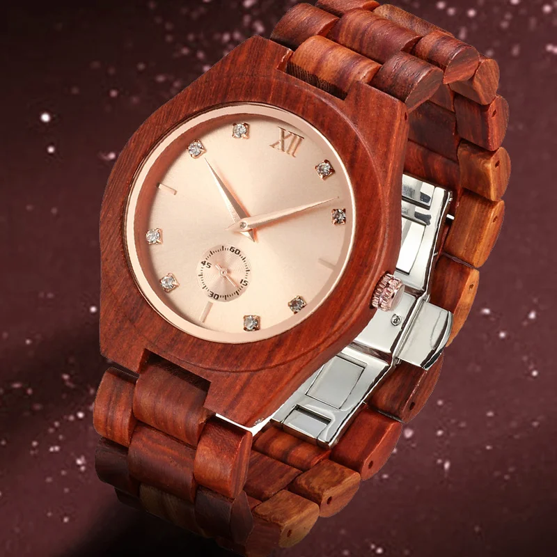 Wood Watch for Women Personalised Wedding Day Anniversary Gift for Wife Engraved Girlfriend Fashion Quartz  Wooden Wristwatches