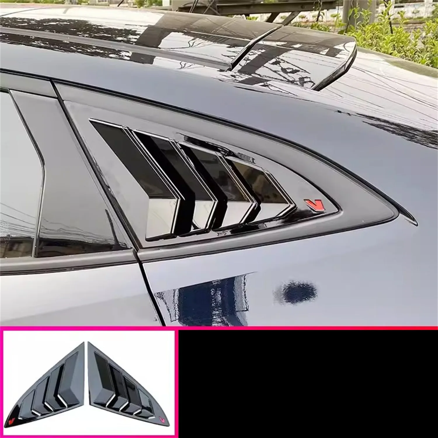 Car Rear Window Triangle Shutters Cover Trim Sticker for Changan univ