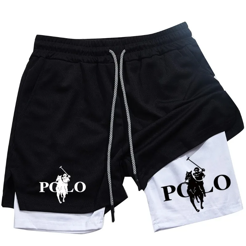 

Men's Summer Compression Shorts Gym Fitness Running Training Two-In-One Mesh Breathable Quick-Drying Sports Shorts