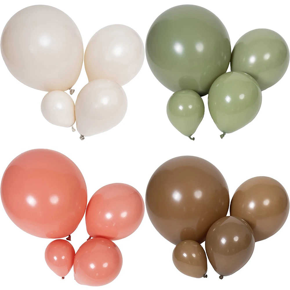 18/12/10/5inch Sand White Balloons Wedding Decorations Sage Green Brown Balloon Baby Shower Birthday Party Decor Helium Ballon