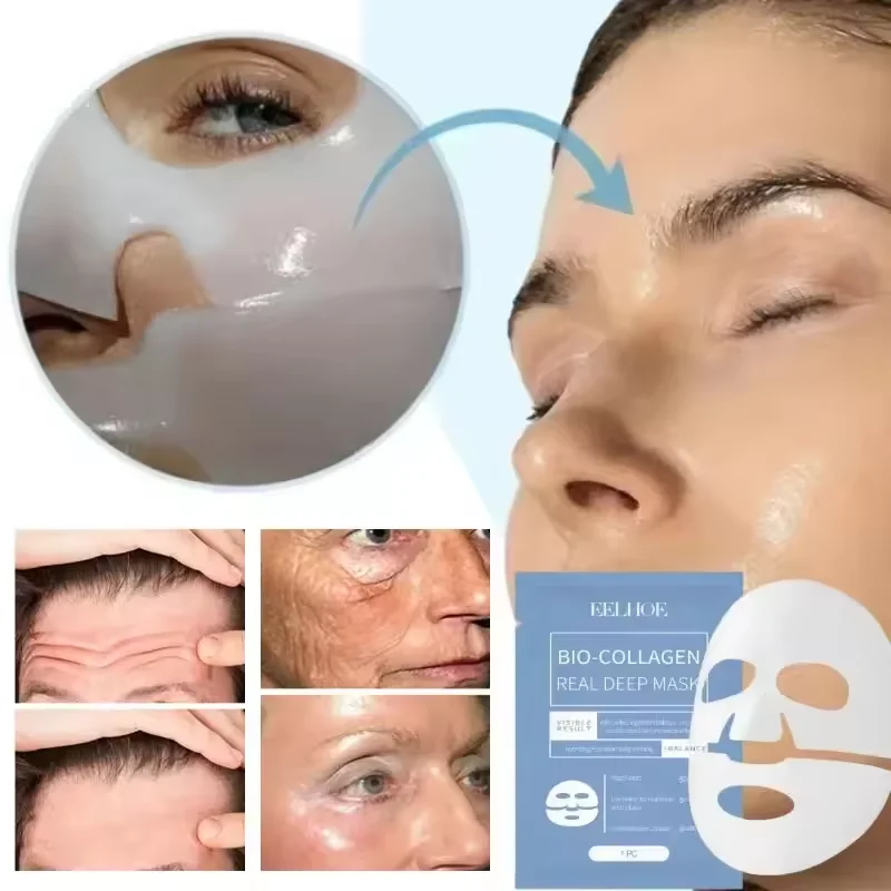 20/10PCS Bio Collagen Face Mask Anti Wrinkle Fade Face Fine Line Lift Firm Skin Anti-Aging Brighten SkinCare Korean Cosmetics
