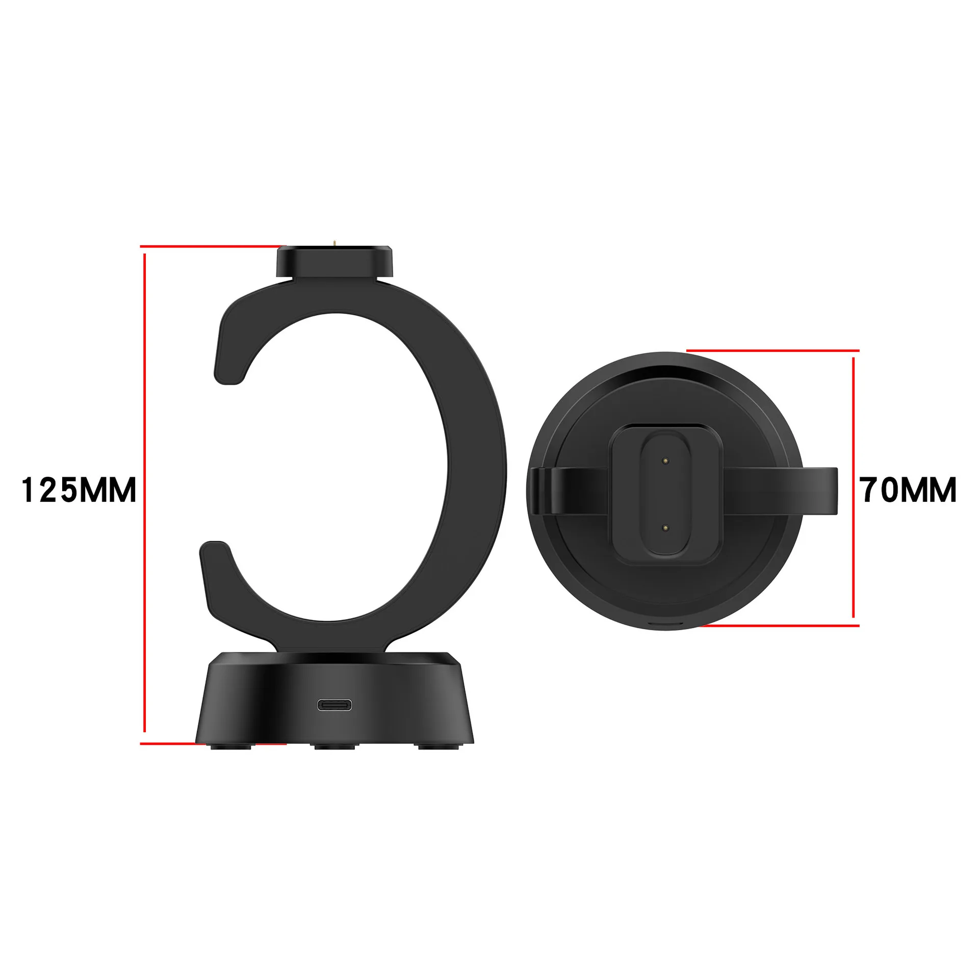 Charging Stand Dock for Google Fitbit Air Charger Stand Adapter Magnetic C-Shaped Watch Charger Holder with Charging Cable Base