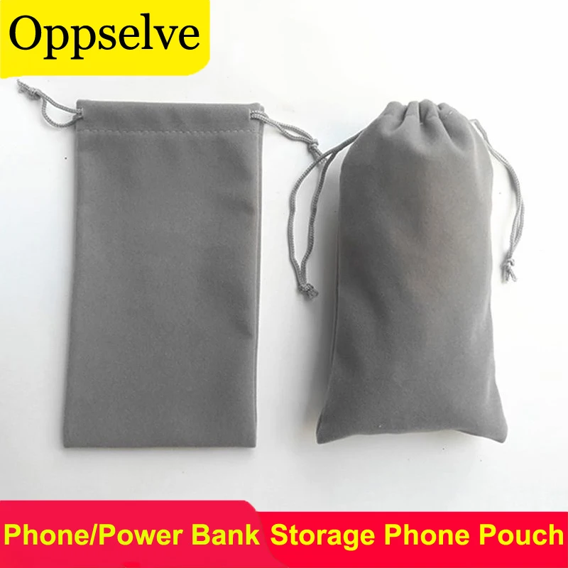 Oppselve Velvet Mobile Phone Storage Bag For USB Charger USB Cable Phone Power Bank Protection Portable Storage Case Accessories