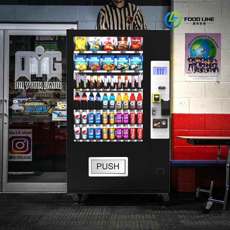 10 Inch Touchscreen Display Beverage Vending Machine with SDK Function Anti-Theft Pick-Up Port for Snacks and Drinks Custom