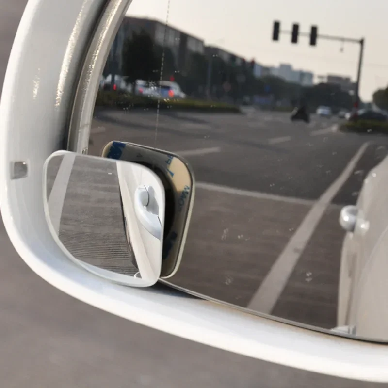 

1pair Car Blind Spot Mirror Frameless Auxiliary Rearview Mirror Auto Motorcycle Universal Wide Angle Adjustable Small Mirrors