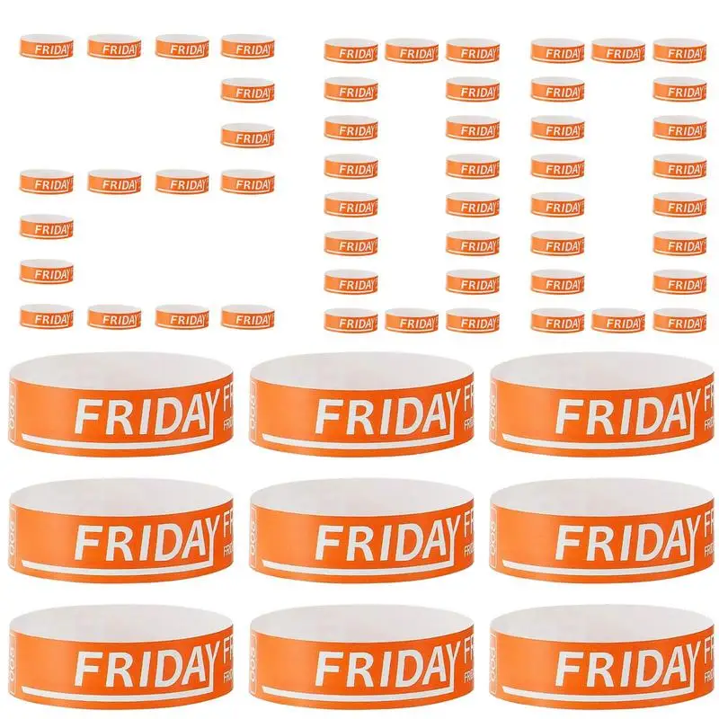 200 Pieces Waterproof Friday Paper Wristbands For Events Wrist Bands Wristbands For Events Concert Identification