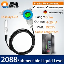 2088 Integral Level Transmitter Water Level Sensor Controller LCD Display 4-20MA Input 1m 5m range 316 stainless steel