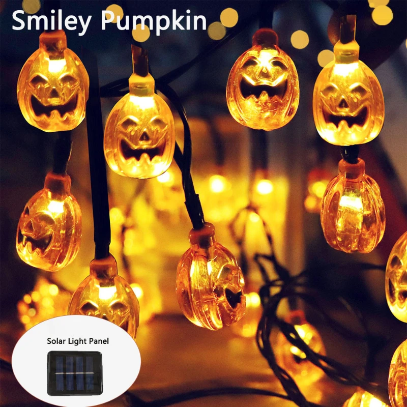 

Halloween Solar Lights Outdoors 50LED Lights String Happy Haloween Lawns Gardens Party Landscapes Decor Supplies Lamps Lightings