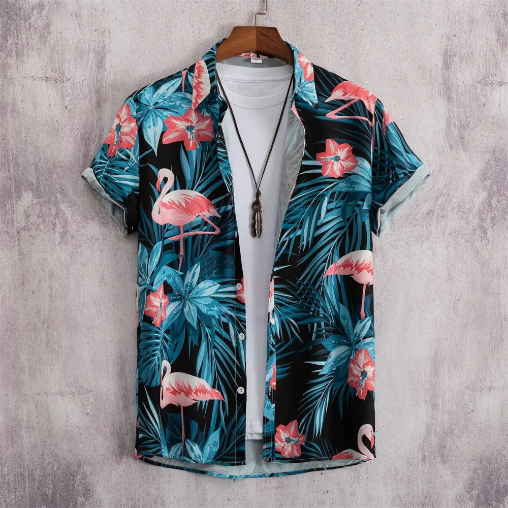 Hawaiian Men\'s Shirts Short Sleeve 3D Printed T Shirt For Men Beach Blouse Retro Pattern Aloha Shirts Summer Fashion Tops