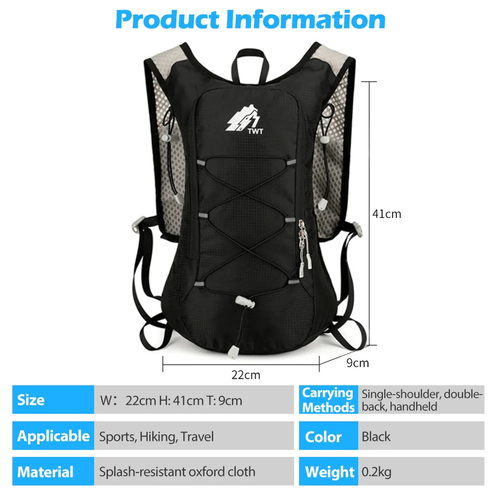 Lauf-Hydrationsweste Rucksack für Männer und Frauen Outdoor-Sporttasche Trail Marathon Jogging Wandern Rucksack Option mit Wasserbeutel – Detail 2