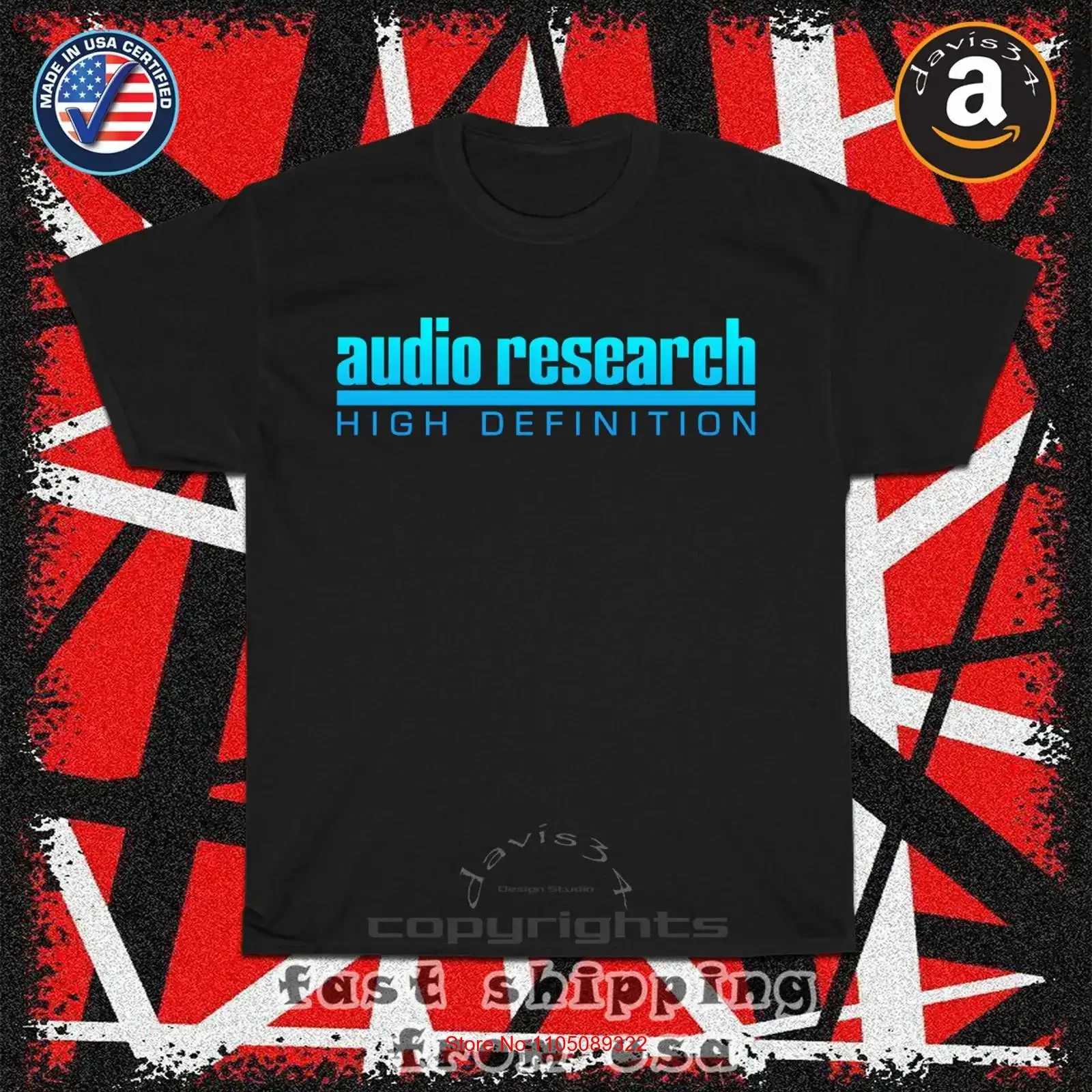 Audio Research High Difinition Logo T Shirt American Men's vintage Washed designer clothes graphic Stretched