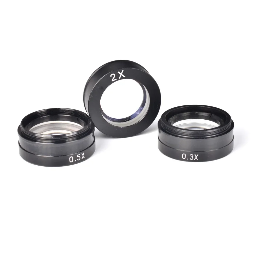 Lente objetiva auxiliar do microscopio da linha 0.3x 0.5x 2x da lente m42 do acessório do microscópio 10a da indústria monocular de vidro óptico