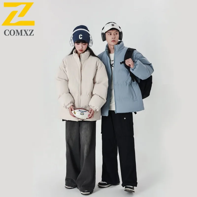 เสื้อโค้ทคอตตอนคอตั้งสองด้าน COMXZ ขายดี เสื้อคลุมผู้ชายสำหรับฤดูหนาว สไตล์ลำลอง บุหนา อุ่น กันหนาว