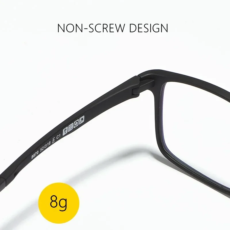 OLLYMURS ビジネスモダン TR90 超軽量スクエア光学フレーム快適な近視処方メガネ男性と女性の眼鏡