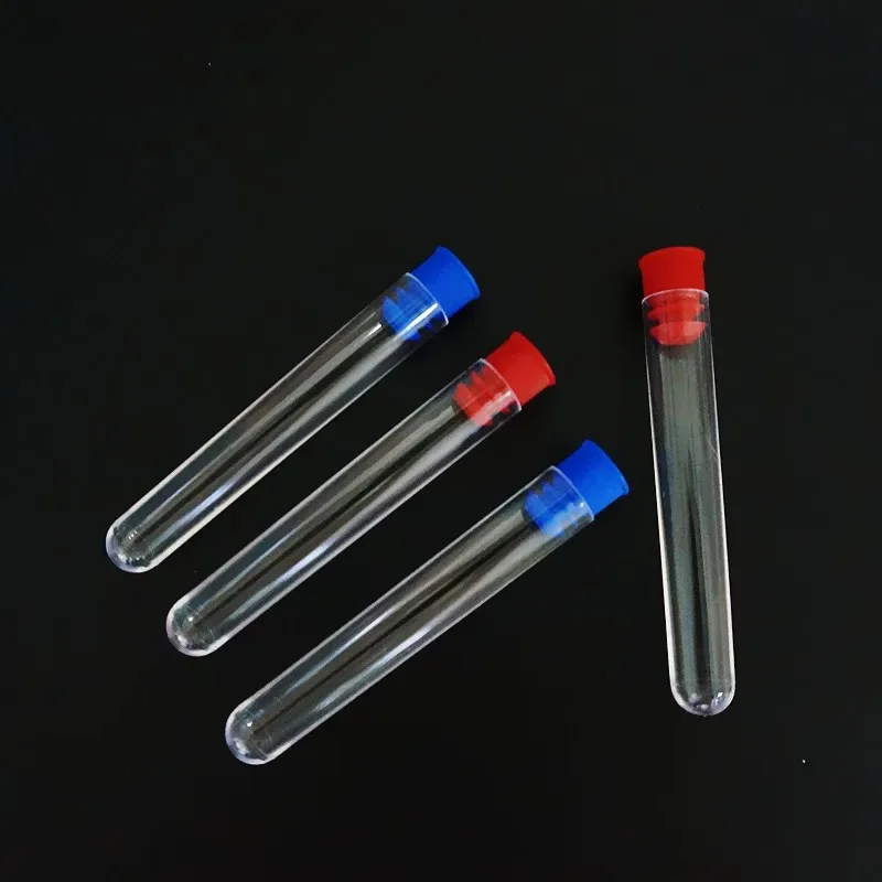 50pcs Powder Craft Plastic Bottle with Cap Pill Liquid Capsule Storage Vials Sample Container 15x150mm Translucent Test Tubes