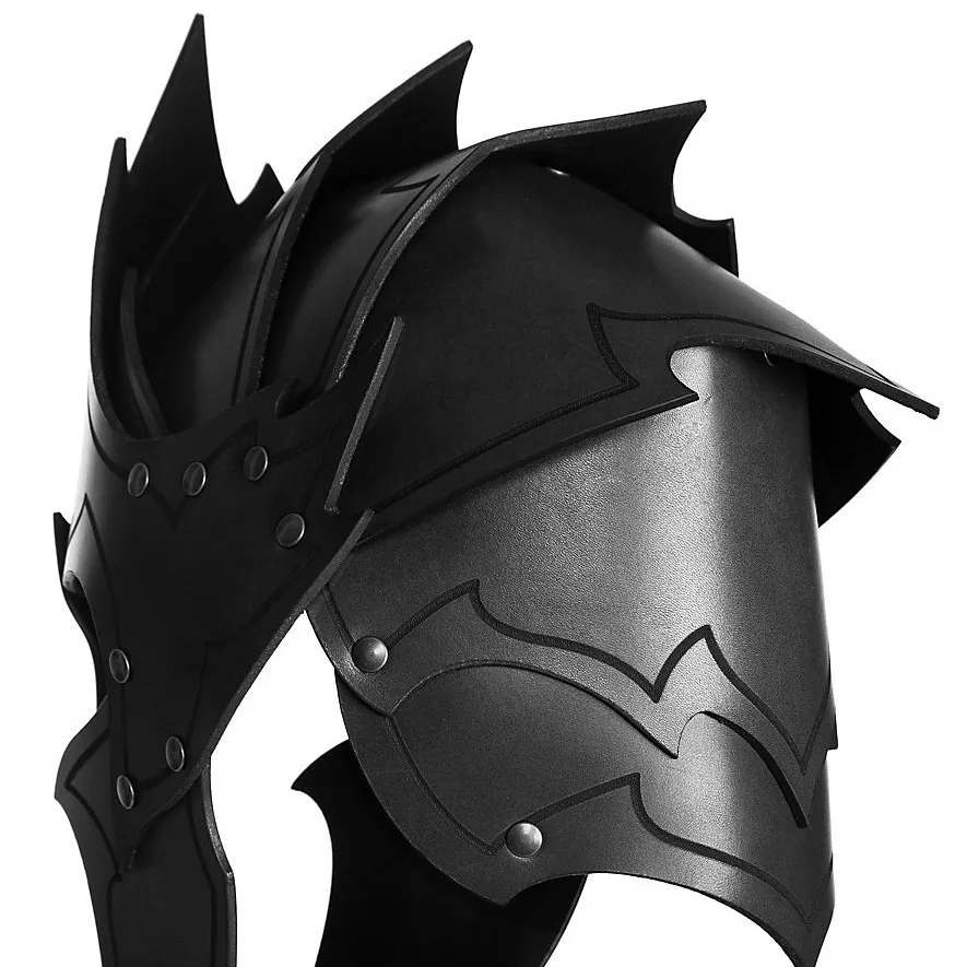 مضحك الجلود الكتف درع الماس على شكل قناع نورس فايكنغ القرون الوسطى تأثيري الأداء الدعامة