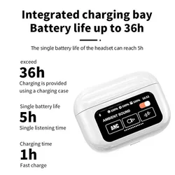 NUEVA configuración A9pro Bluetooth LCD pantalla a color inteligente reducción activa de ruido auriculares con batería súper larga