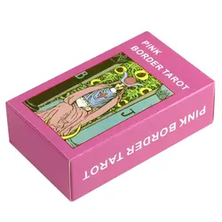 Pink Border Tarot 10.3*6cm with Guidebook for Beginners with Pink Gilded Edges Based on Original Rider Waite System