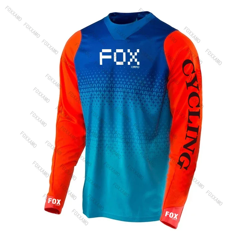 FOXXAMO 2024 Motocross Shirt Long Sleeve Men Downhill Jersey Off-Road Bicycle Racing T-Shirt Quick Dry Cycling Enduro Mtb Jersey