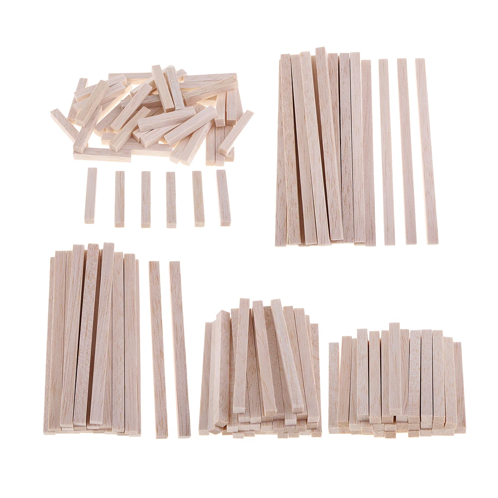 Poles, Square Unfinished Wood Poles, Crafts, DIY Projects (Balsa Wood, 5 Styles to Choose From)