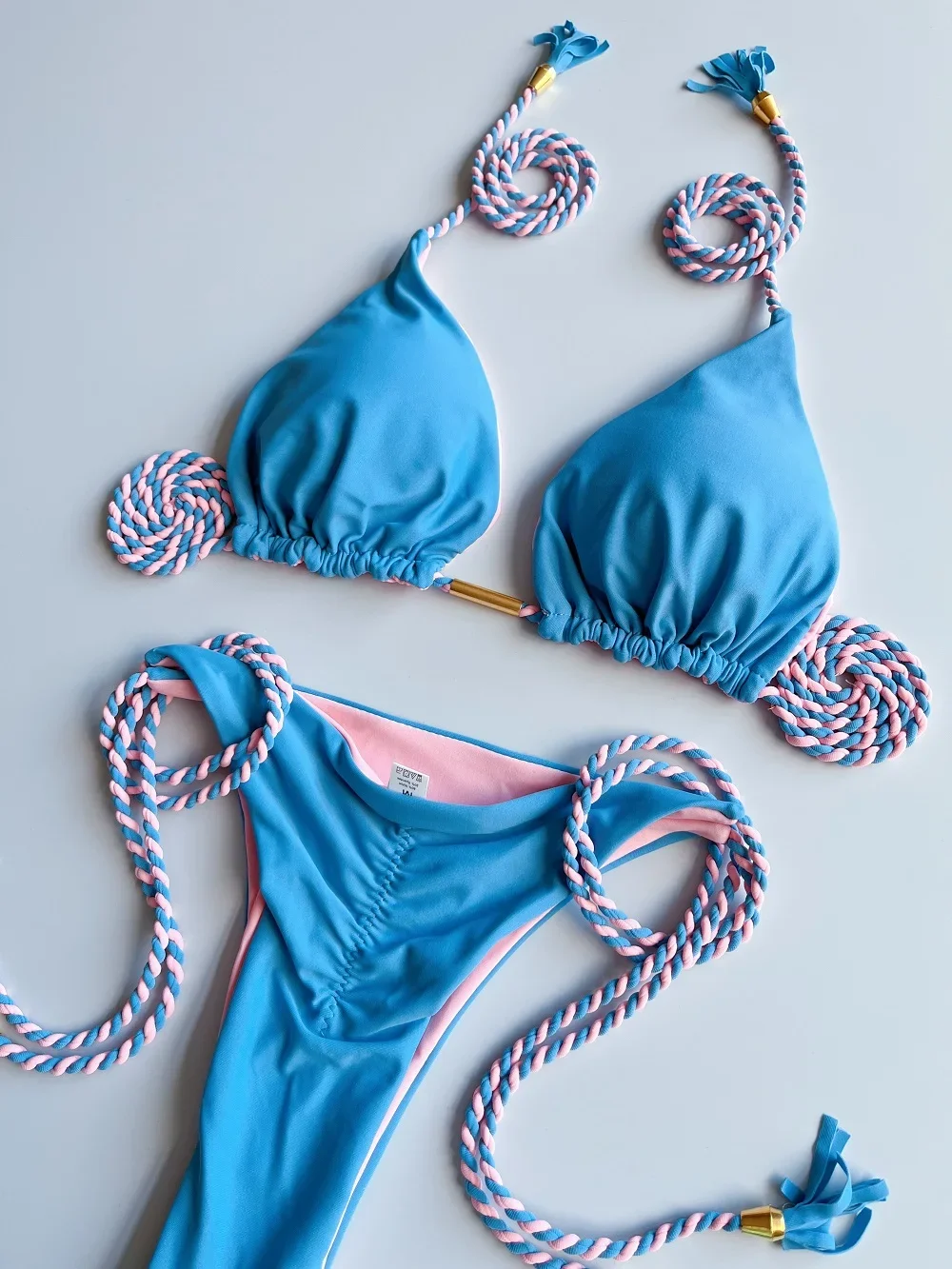 RUOTONSEPT 2024 Sexy Braiding rope Solid Bikini Set Women's Swimsuit Two-piece Triangle Swimwear Bathing Suit Brazilian Biquinis