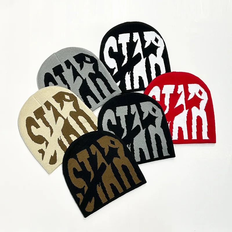 

Y2 Вязаная мужская шапка с буквами Женские шапки Популярная мужская шапка в стиле хип-хоп Спортивная кепка на открытом воздухе Уличная повседневная универсальная шапка для скейтборда