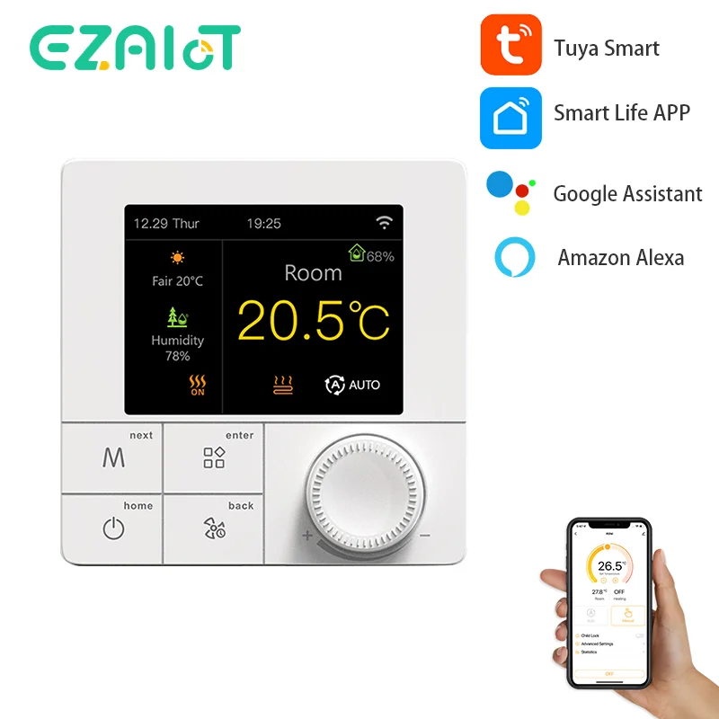 Smart Floor Heating Thermostat Tuya WiFi Warm Underfloor Regulator 220 Volt Electric/Water Gas Boiler Temperature Controller