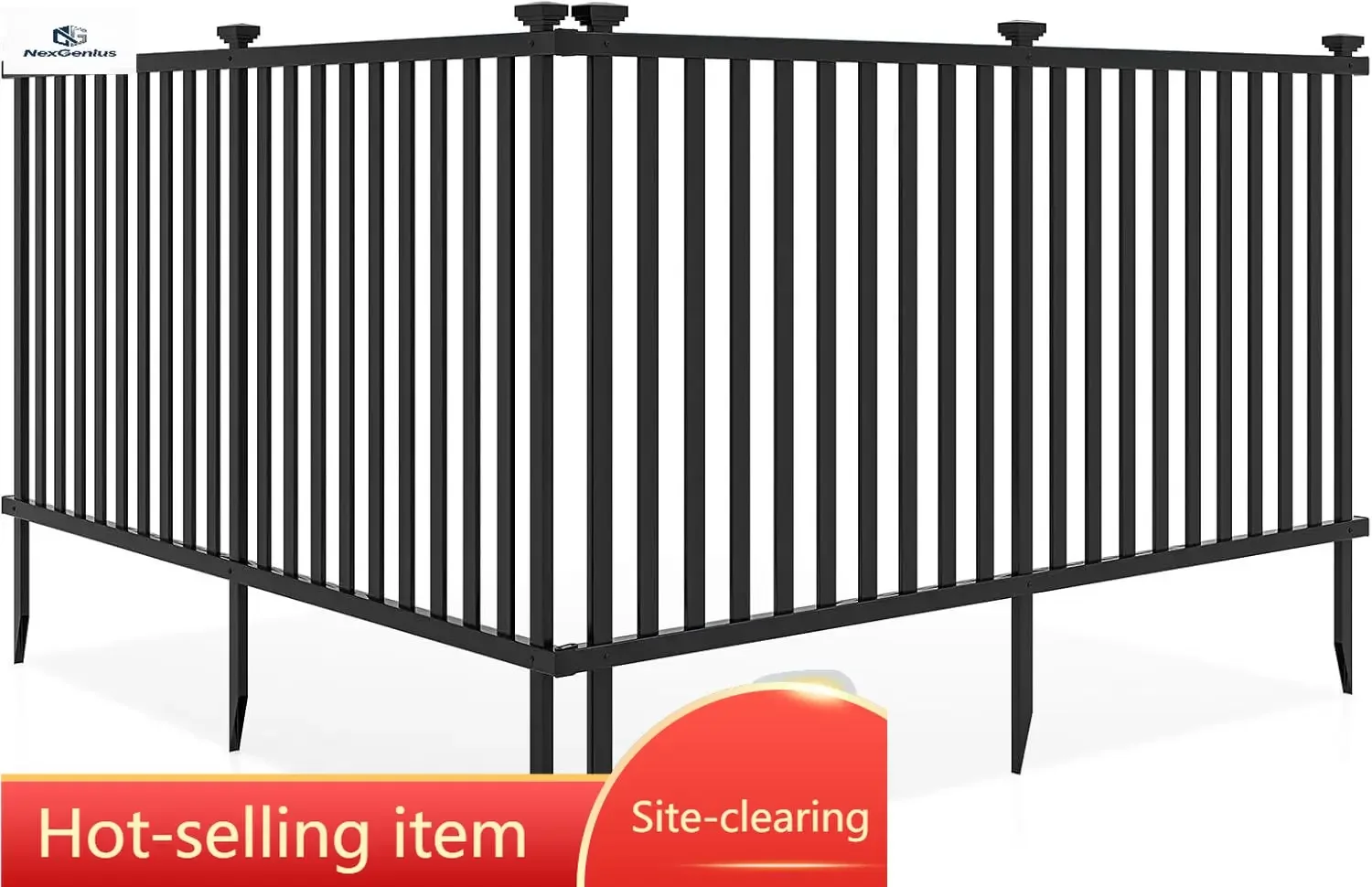 

Picket Fence 2 Panels, 80''W x 37.5''H Decorative Outdoor Garden Fence, 160'' Total Length, Freestanding PVC Vinyl Fence for Yar