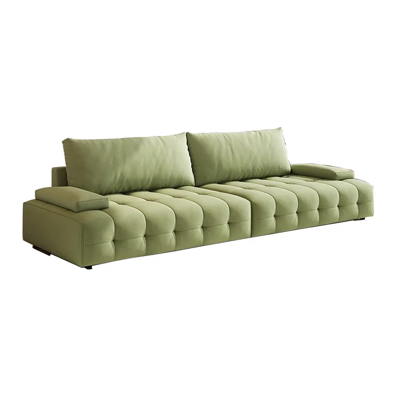 Cream wind green tofu block fabric sofa living room small apartment simple modern new sofa