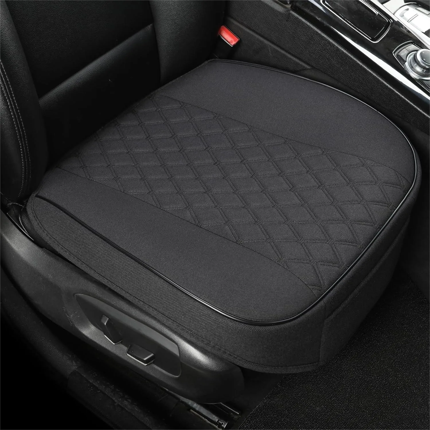 

Linen Front Car Seat Cover Protector Anti-Slip Bottom Seat Cover Fits 95% of Vehicles with Diamond Pattern Black 2Pcs