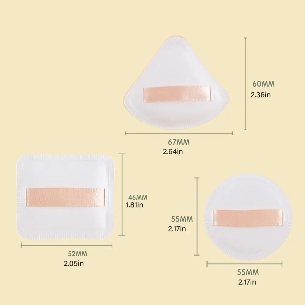 Round Triangle Powder Puff Square Dual-use Wet Dry Cosmetic Puff Hide Pores Make-Up Sponge Triangle Makeup Egg Puff Ladies/Girls