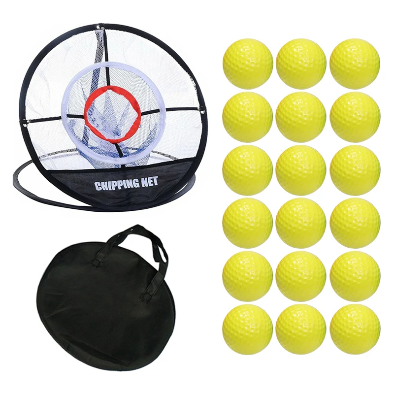 Golf Swing Trainer Chipping Net Golf Training Aids Indoor Outdoor Foldable Chipping Pitching Cages Hitting Mat