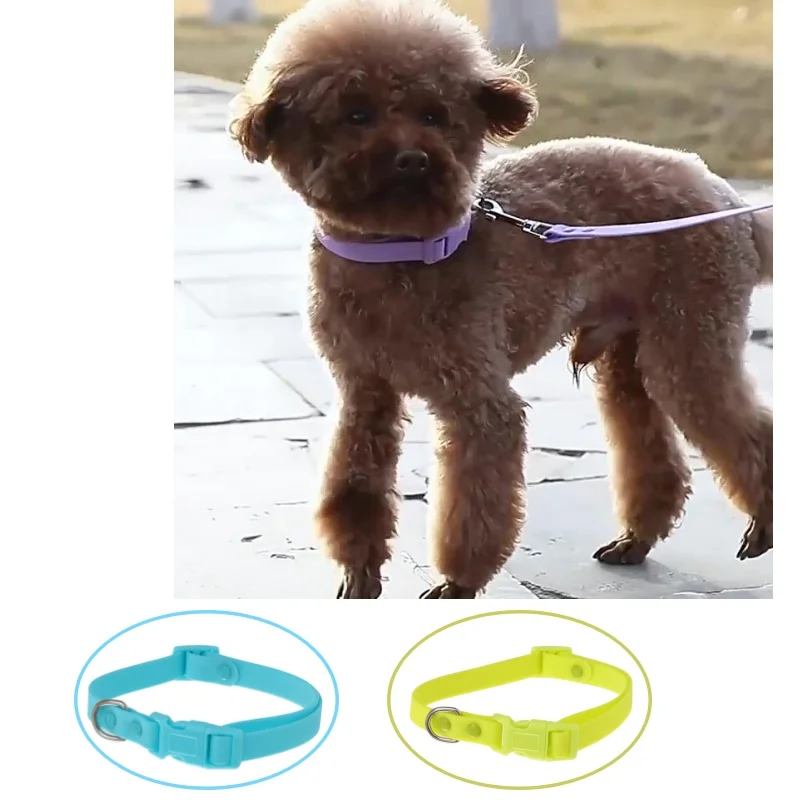 Cat Dog Collar Adjustable PVC Waterproof Collar Pet Products for Small Medium Large Dogs Imitation Silicone