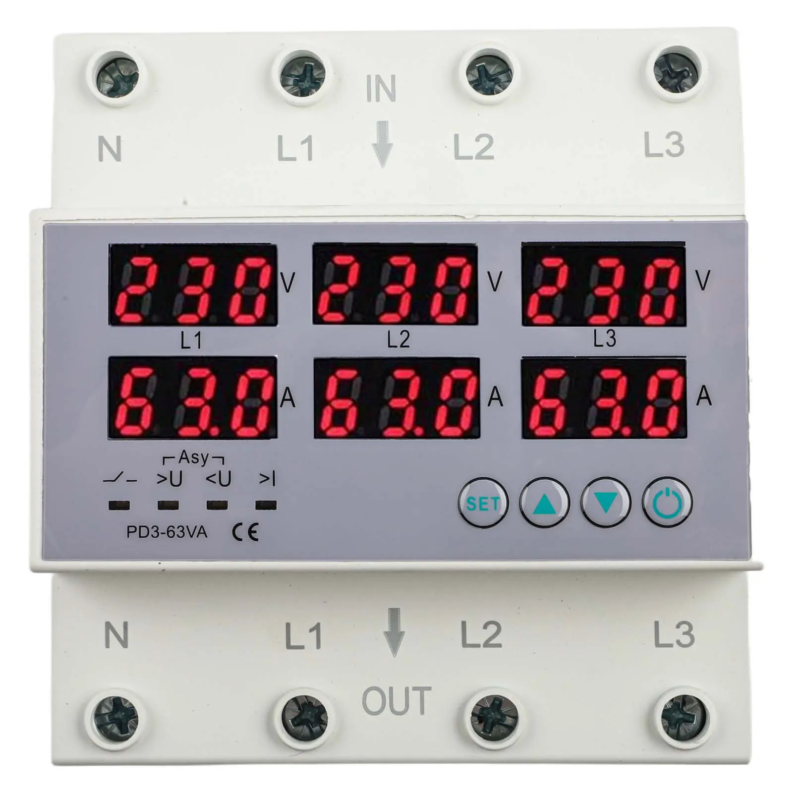 Interruttore automatico limitatore di tensione regolabile limitatore di corrente di sicurezza elettrica 91mm * 50mm * 90mm Design compatto per il controllo della tensione
