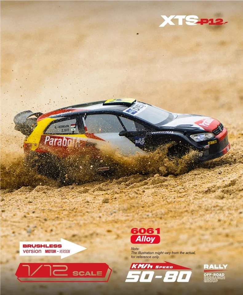 Leyla 1/12 XTS P12 3S 4WD Brushless Remote Control Electric Off-Road Rally Car RC Model