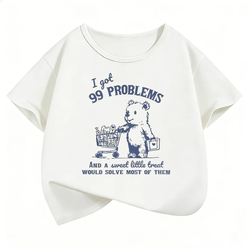 Kawaii Bär Lustige T-Shirts Kurzarm Kinder T-Shirt Jungen Mädchen Sommer Frühling Lässiges Oberteil T-Shirt
