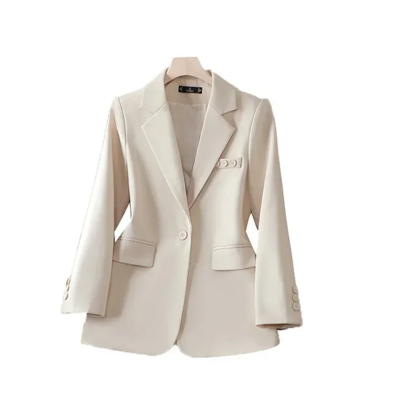 Baumwolle Frauen Anzüge Blazer 1 Stück weibliche Jazket Frühling Büro Dame Business Arbeit tragen Mode Mädchen Mantel formelle Abschluss ball Kleid