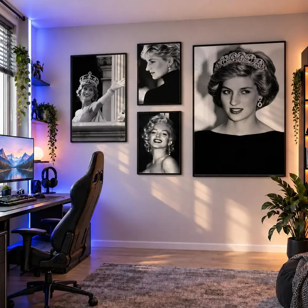 Royal Diana Princess Of Wales Lady Di Poster Wall Art PP Waterproof HD Self Adhesive Modern Home Decor Living Room Apartment
