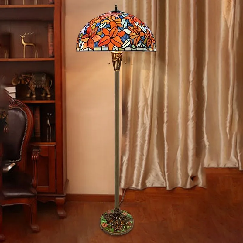 [Lily] 22 inches, retro classic all copper, red living room, large table lamp floor lamp