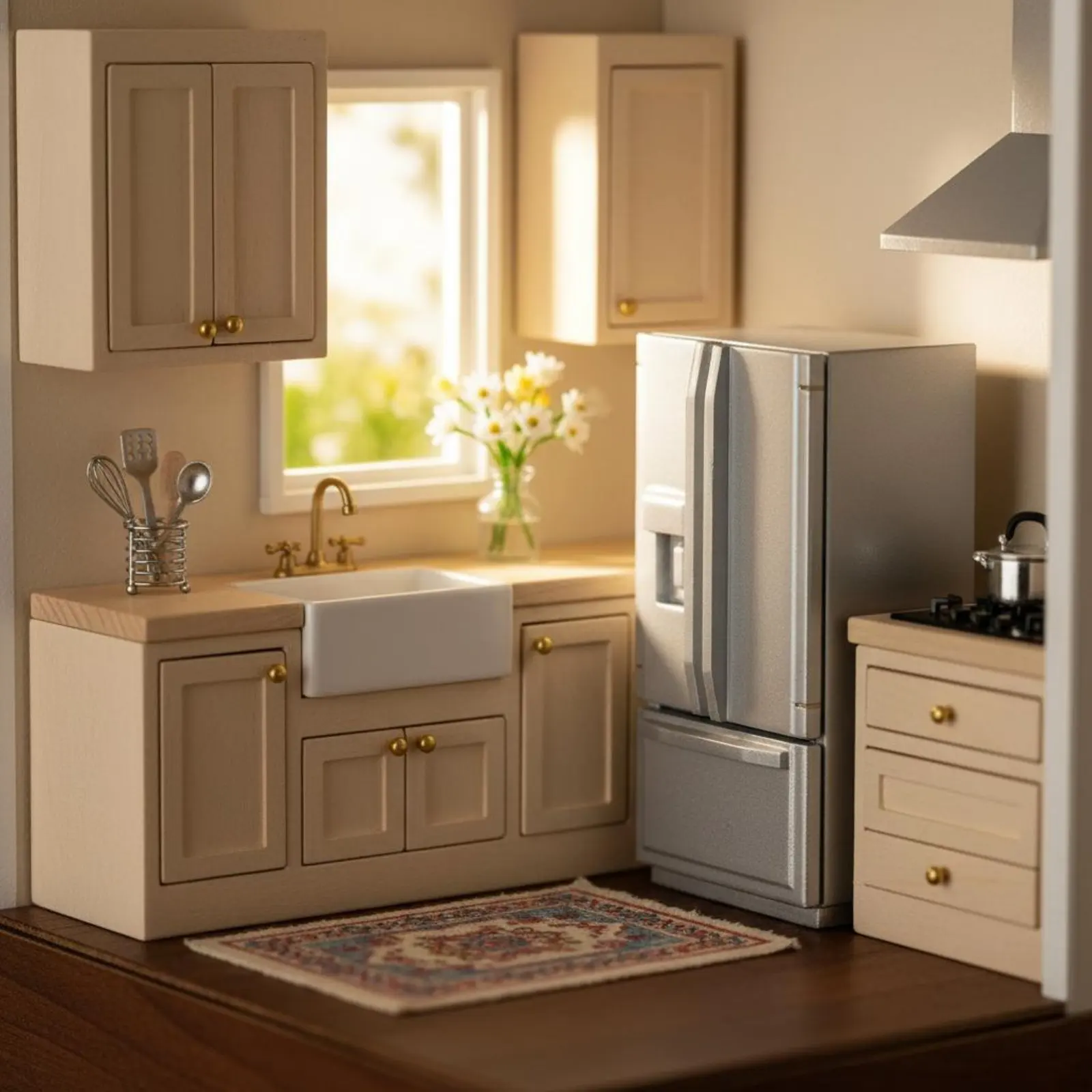 

Двухдверный холодильник для кукольного домика с открывающимися дверцами, масштаб 1:12, ретро-дизайн, холодильник для кухни кукольного домика