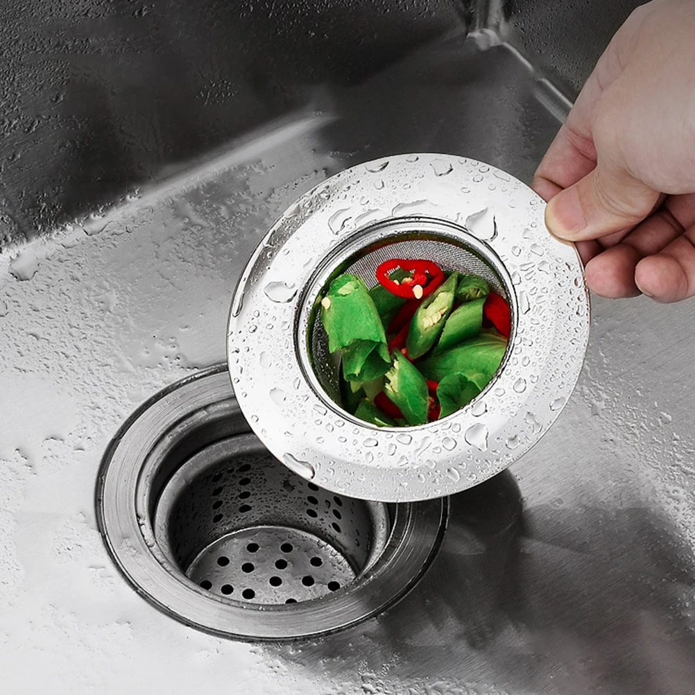 

2Pcs Kitchen Sink Strainers Stainless Steel Fine Mesh Sink Drainage Filter Rustproof Durable Food Waste Strainer