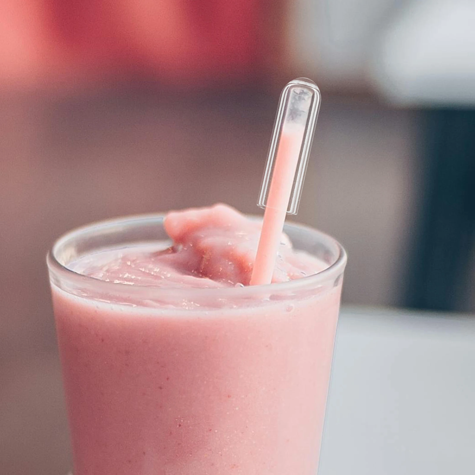 

2Pcs Glass Straw Caps Clear Covers Tips Protector Reusable Drinking Straws Simple Design Glass Straw Cap Tips Protector