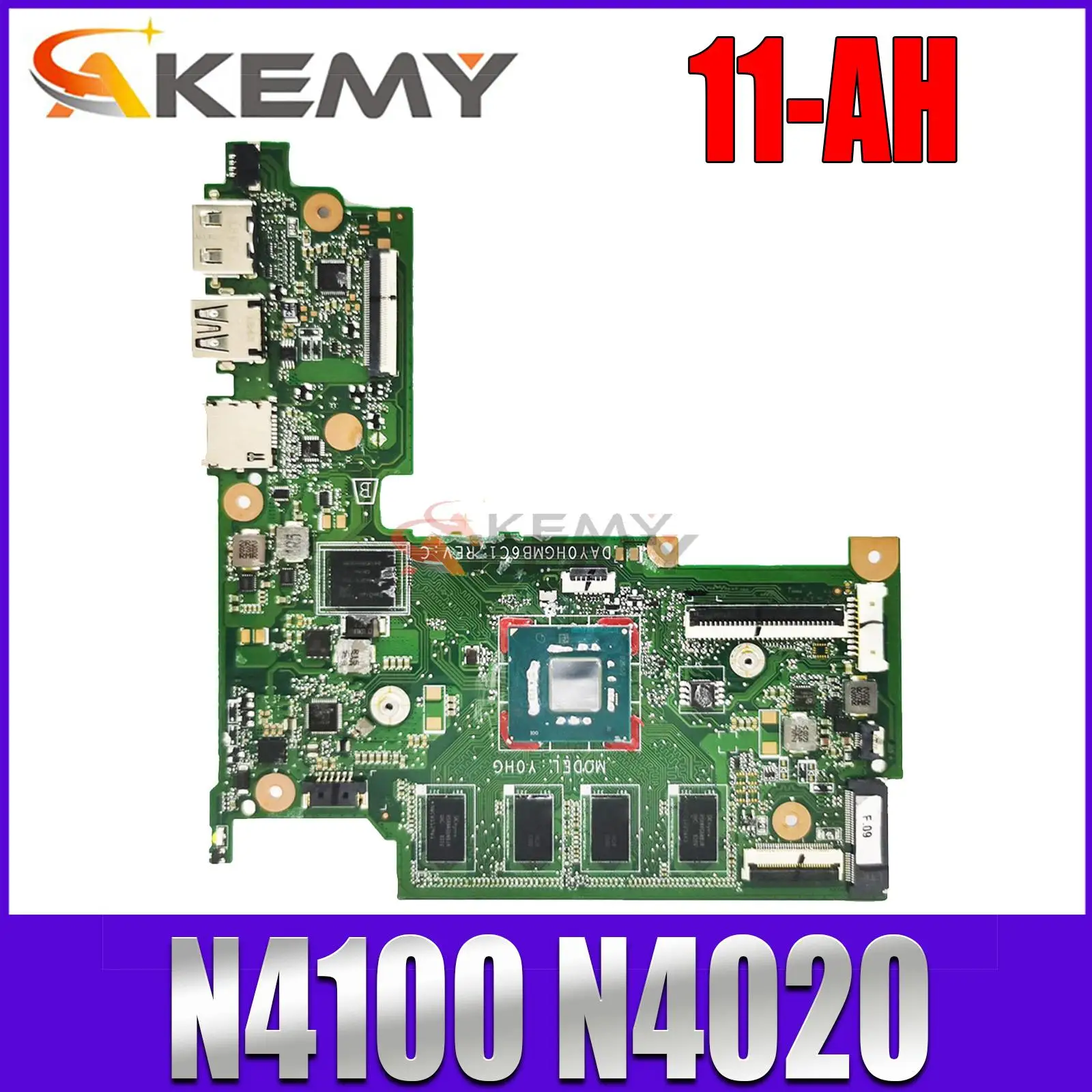 

For HP Stream 11-AH 11-AH012DX 11-AH113WM Laptop Motherboard DAY0HGMB6C1 Mainboard with N4100 N4020 4GB RAM L23458-601