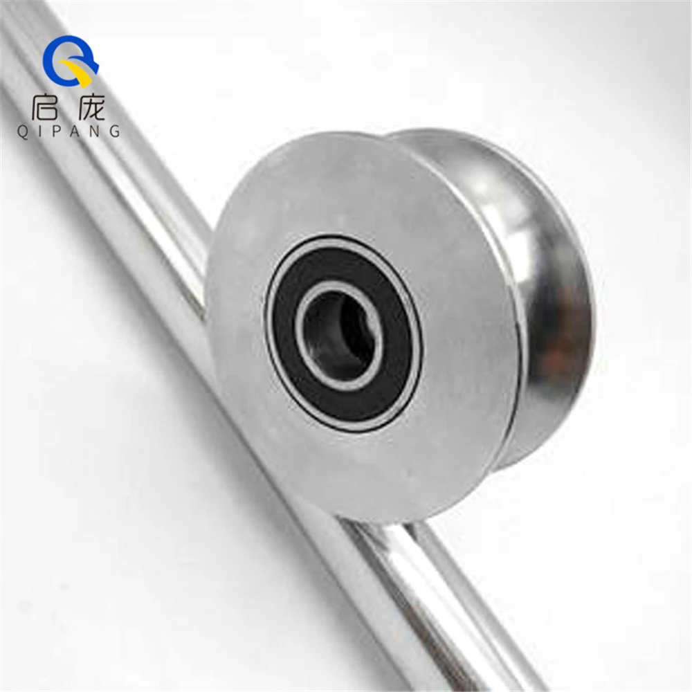 LFR50/8 Stainless Steel Double Row U groove Guide Wheel Track Roller Bearing 4x18x7 U-in stock view 4