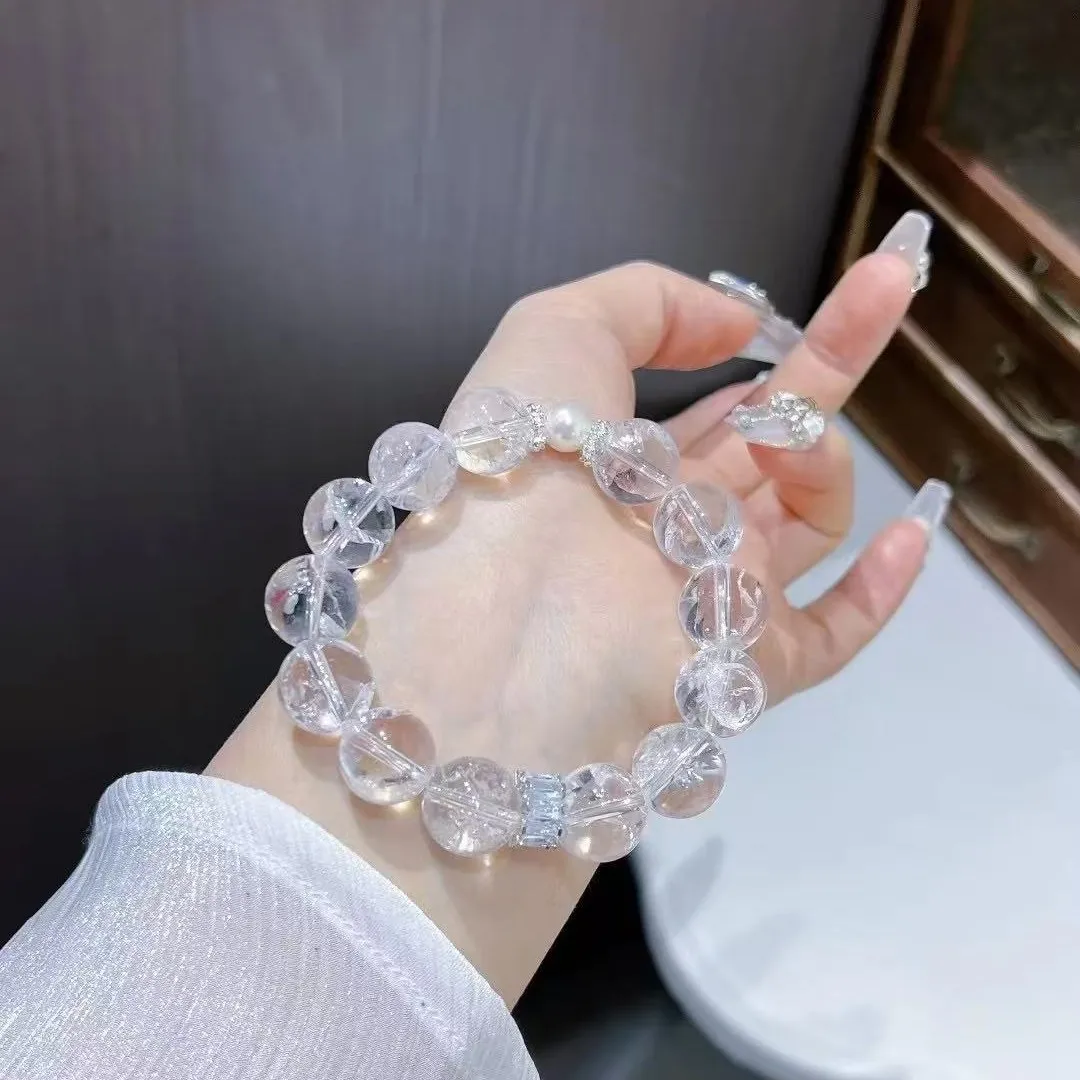 

Natural White Crystal Bracelet Men's and Women's Fashion Light Luxury Lucky Bracelet
