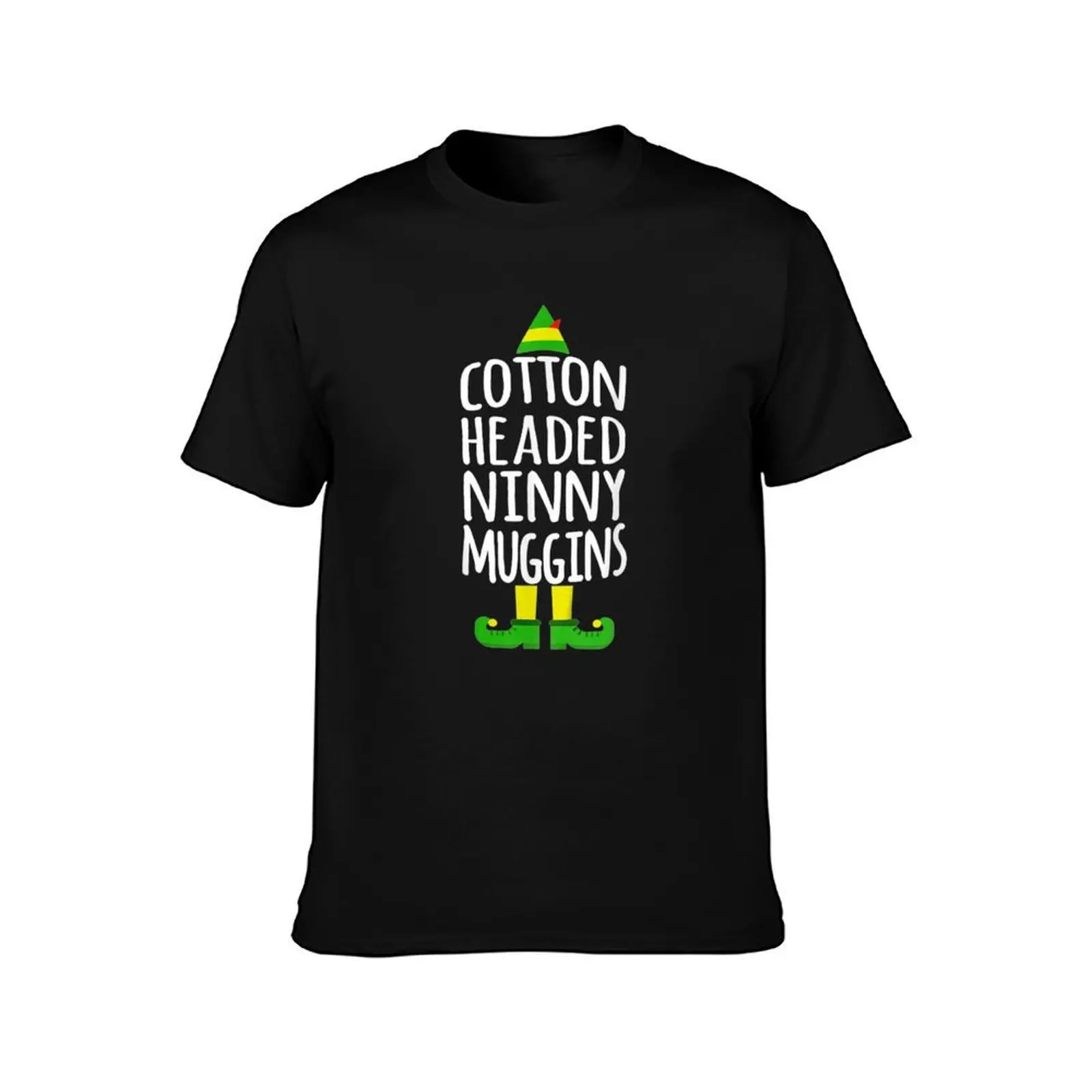 Ninny Muggins! Cotton Headed Funny Christmas Elf T-Shirt, Summer Casual Cotton Tee, Oversized Streetwear Tops, Unisex Men Women