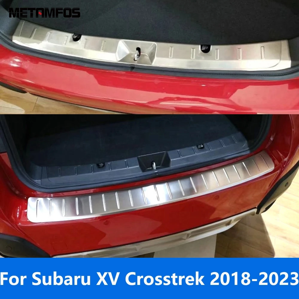 

For Subaru XV Crosstrek SUV 2018-2022 2023 Rear Trunk Door Sill Plate Tail Bumper Scuff Guard Sticker Accessories Car Styling